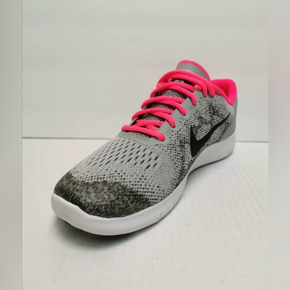 Nike Girls/Woman Free Run Size 7y Running Grey /black/ Pink Trainers 904258-001 - Picture 3 of 8